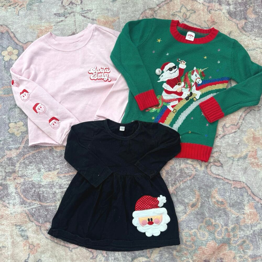 Girls Christmas Long Sleeve Top Bundle Size 6